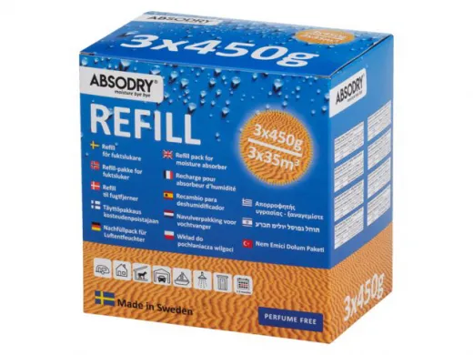 Absodry Luftentfeuchter Refill 3x450g Parfümfrei