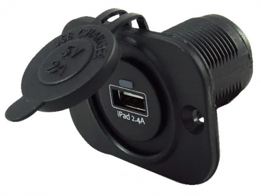 Adapter 1xUSB 2.4A Flushmount schwarz