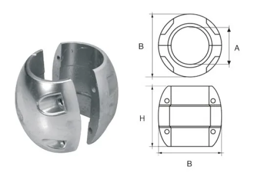 allpa Aluminium anode voor Ø60mmas bolvormig