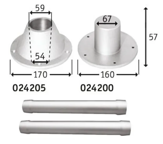 allpa Aluminium Tischbein Ausziehbar 600mm