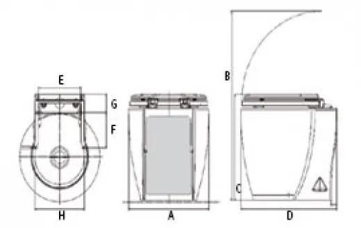 allpa Electric Toilette Modell Laguna HydroVacuüm 24V 8A