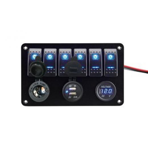allpa Gang Rocker Switch panel mit Voltmeter USB Powersocket