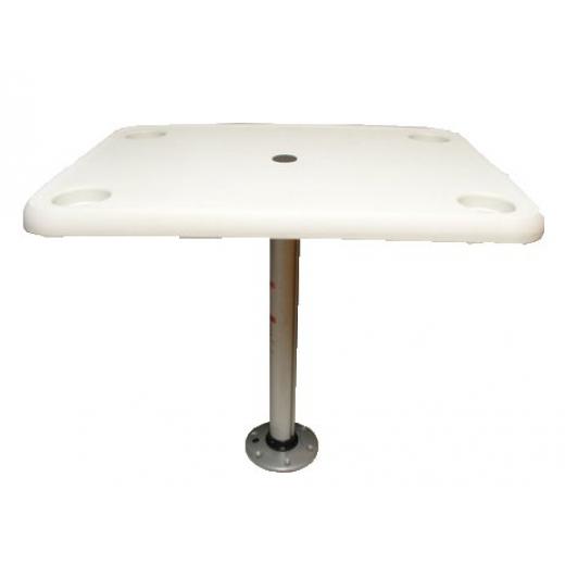 allpa Kunststoff rechteckig Tisch Satz 406x711mm mit Aluminium Tischbein H686mm und Fuß