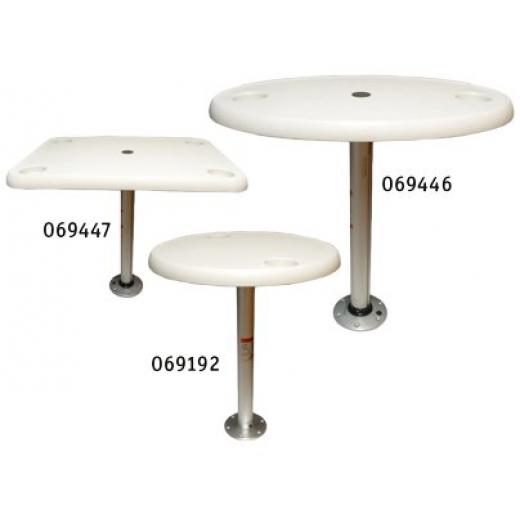 allpa Kunststoff Tisch Satz Palm 450x390mm mit Aluminium Tischbein H685mm und Fuß