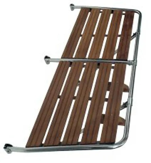 allpa NIRO Badeplattform mit Holzlatten aus Teak 2000x550mm 4x Stüzen Rohr Ø25mm