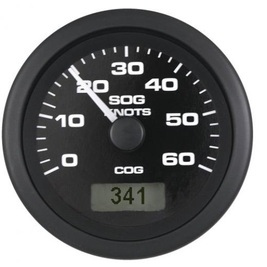 allpa Premier Pro GPS Geschwindigkeitsanzeiger 60 Knoten Schwarz mit Schwarzem Rand