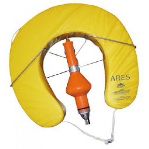allpa Rettungskragen Modell Ares Hufeisen mit Rettungslicht und Halter gelb