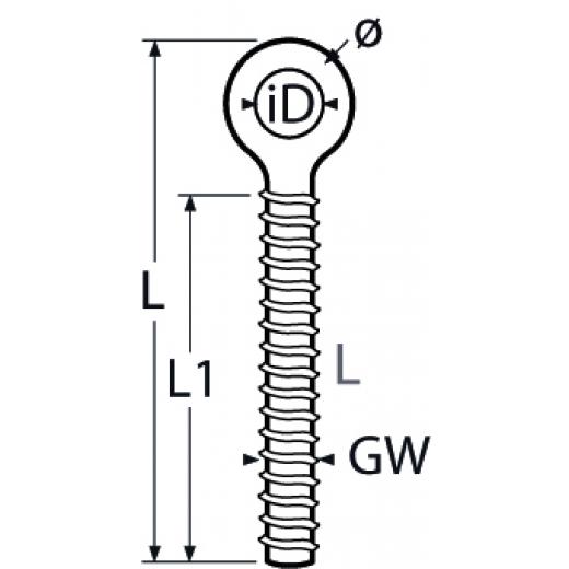 Augschraube mit Linksgewinde