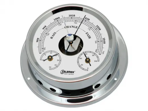 Baro-Thermo-Hygrometer 100x125mm verchromt