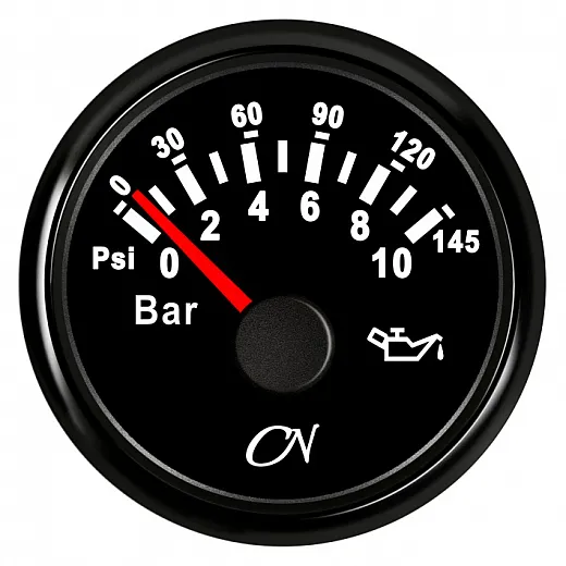 CN-Instrument Öldruckanzeige bis 10bar schw./schw.