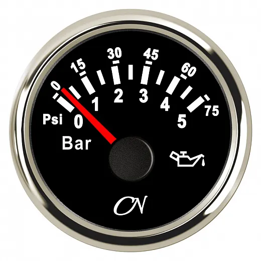 CN-Instrument Öldruckanzeige bis 5bar schw./chrom