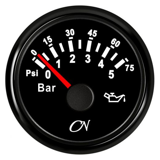 CN-Instrument Öldruckanzeige bis 5bar weiß/chrom