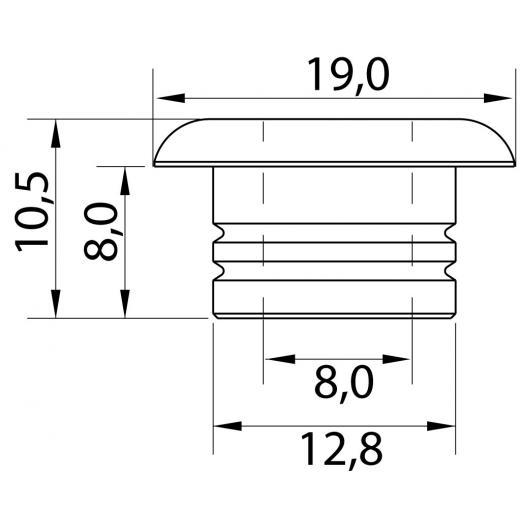 Decksdurchführung 8mm Aluminium Blau