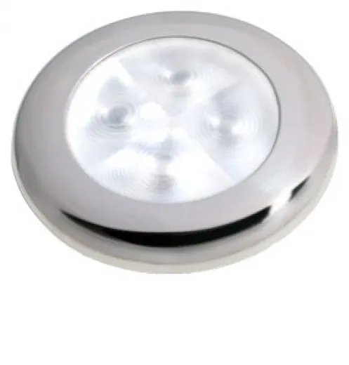 Hella SlimLine ROUND Orientierungsleuchten weiß 12V LED NIRO poliert Rand Ø72mm