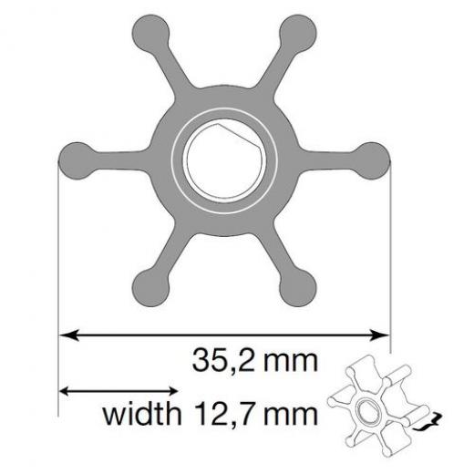 Johnson Impeller für F2 Pumpe Nitril mit ORing