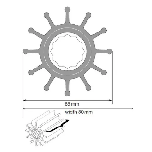 Johnson Impeller für F75 Pumpe MC97EPDM