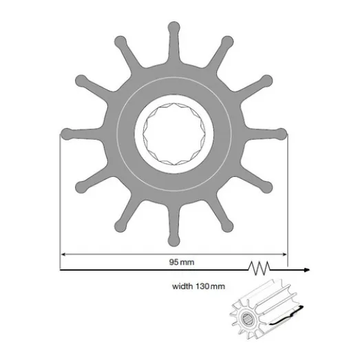 Johnson Impeller für F95 Pumpe Neopren