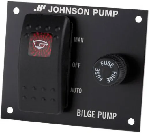 Johnson Pump Bilgepumpeschalttafel 12V 3Positionen 76x55mm Einbautiefe 40mm mit innenleuchtung