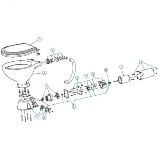 Johnson Pump Elektromotor 24V für Schiffstoilette