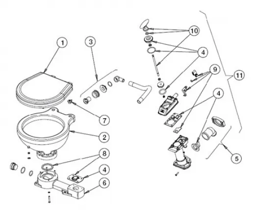 Johnson Pump Handpumpe für Toilette Johnson