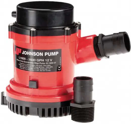 Johnson Pump Lserie Bilgepumpe L1600 12V 7A 100lmin Schlauchanschluss 118 114