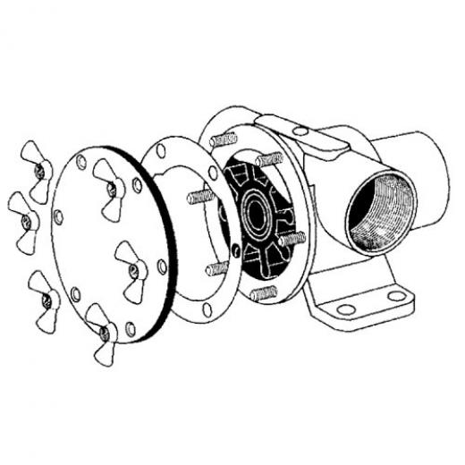 Johnson Pump NIRO Flügelmuttern Pinwing Gewindestütze Set A 6st 832 x M4