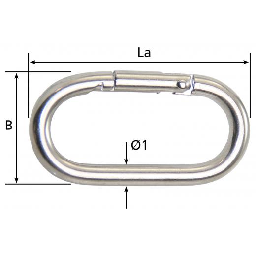 Karabinerhaken AISI316 O-Form 60mm VP=10St.