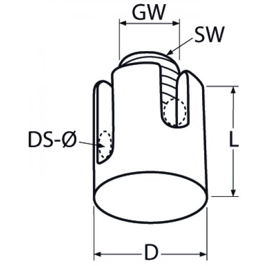 Kreuzklemme mit Sackgewinde