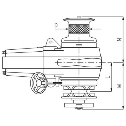 Lofrans Ankerwinde Horizontal Modell Falkon 12mm ISO13mm DIN 766 24V 1700W mit Spillkopf
