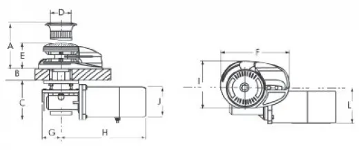 Lofrans windlasses Ankerwinde Vertical Modell Project X3 8mm 24V 1700W mit Spillkopf