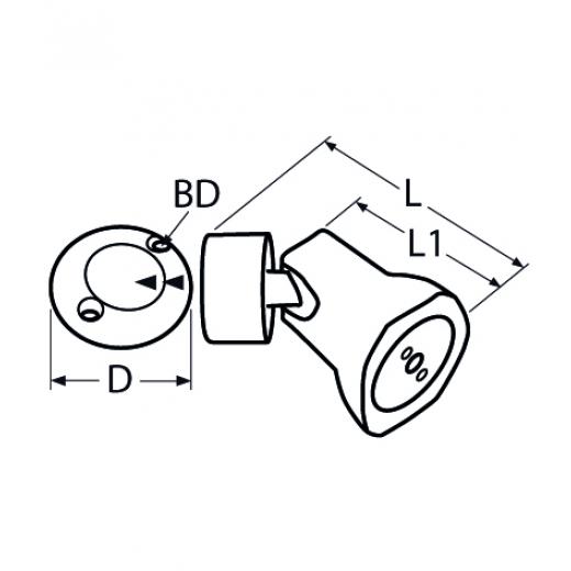 Magnet-Türstopper, schwenkbar, 90°