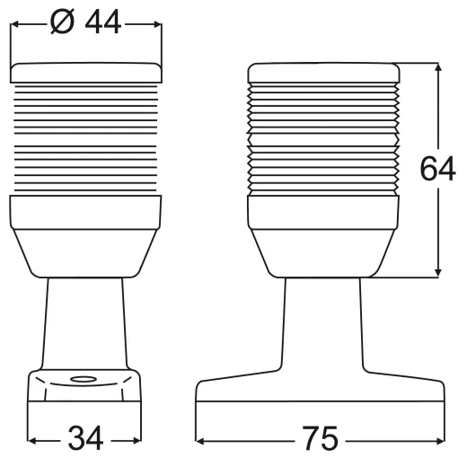 NaviLED weiß 360° Stab 6 schwarz