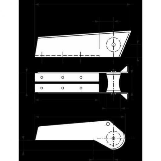 PLASTIMO BOW ROLLER ALU ANOD 330X150X60MM