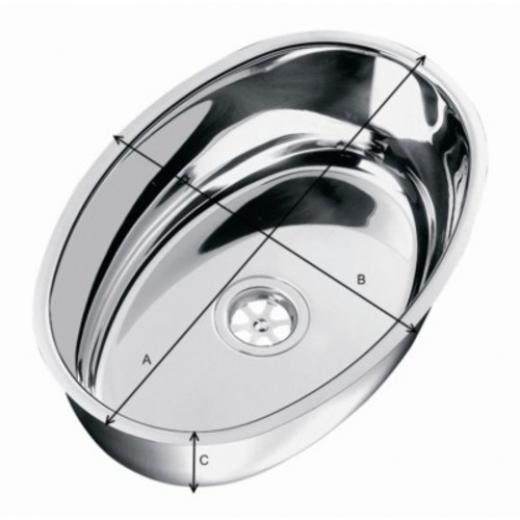 PLASTIMO EINBAUSPUELE OVAL 36X24 CM INOX