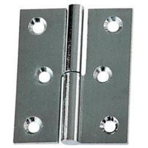 PLASTIMO HINGE LEFT 70X40MM BRASS CHROMED