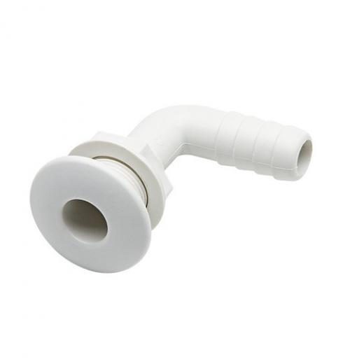 PLASTIMO RIBBED ANGLED THRUHULL FITTING Ø38MM