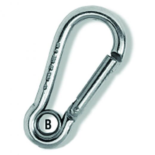 PLASTIMO SNAP HOOK WITH EYE STSTEEL 100MM