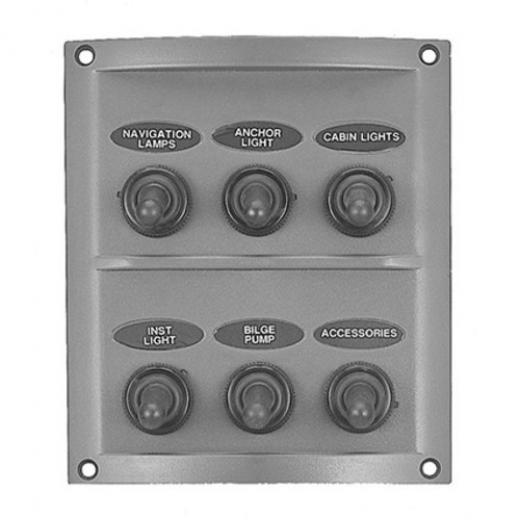 PLASTIMO SPLASHPROOF SWITCH PANEL 6 GANG