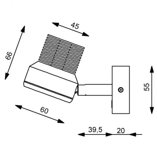 Prebit LEDAnbauleuchte R21 mit USB chrommatt