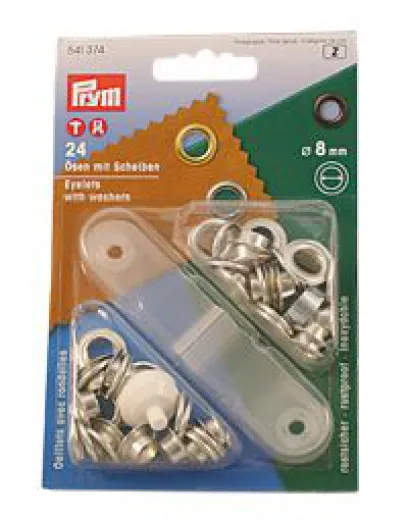 PRYM Messing-Ösen vernickelt 14mm(6B)10St.SB-Karte