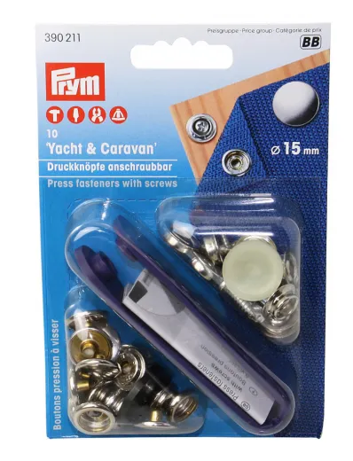 PRYM Nähfrei Druckknöpfe 15mm HOLZ (10St) SB-Karte