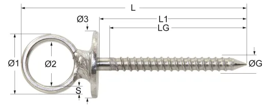 Ringschraube Holzgew.+Kragen 6x60mm (10er-Pack)