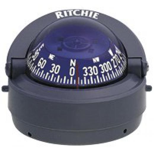 Ritchie Kompass Modell Explorer S53G 12V Aufbaukompass Rose Ø69 9mm 5º Grijs