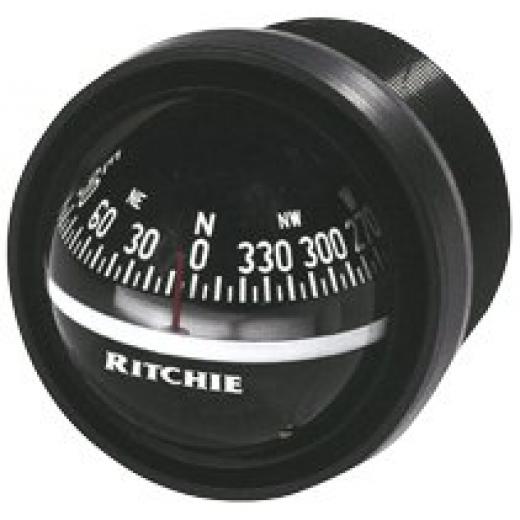 Ritchie Kompass Modell Explorer V572 12V Armaturenbrettkompass Rose Ø69 9mm 5º schwarz