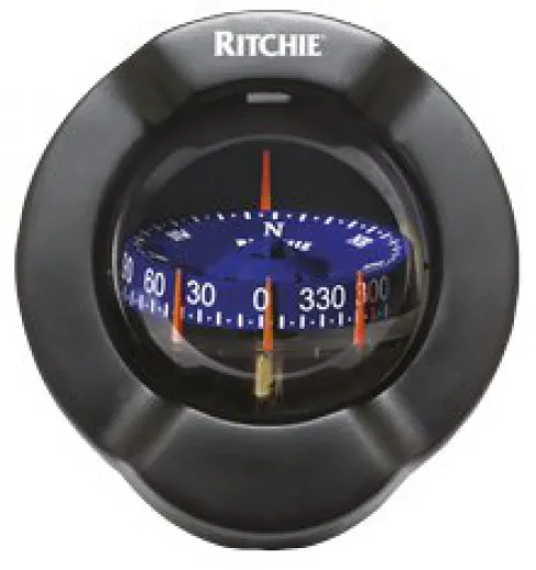 Ritchie Kompass Venture SR2 12V Schot Ø93 5mm 5º schwarz mit Krängungsmesser