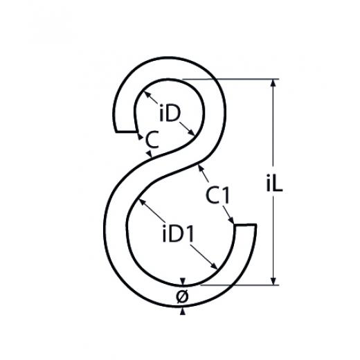 S-Haken, asymmetrisch