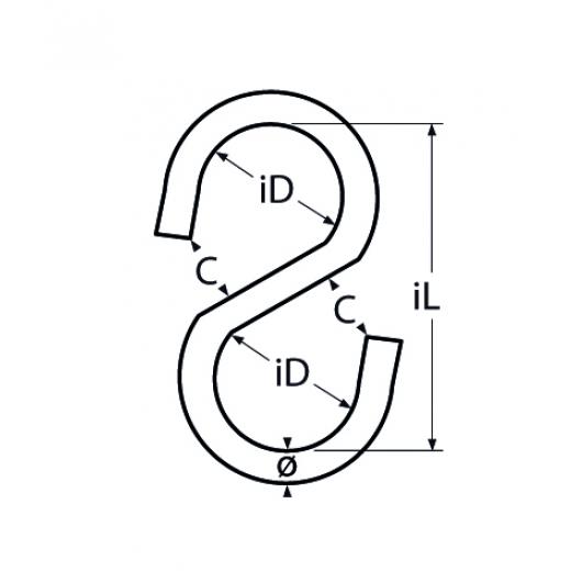 S-Haken, symmetrisch