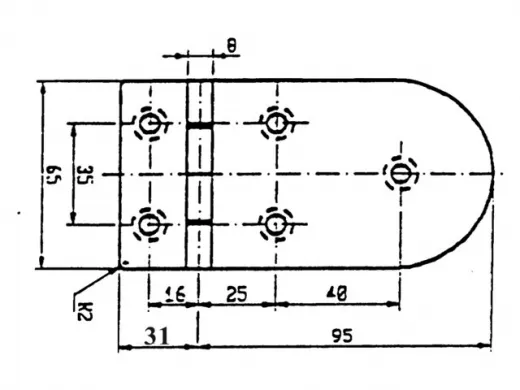 Scharnier 120.4x65mm 90°