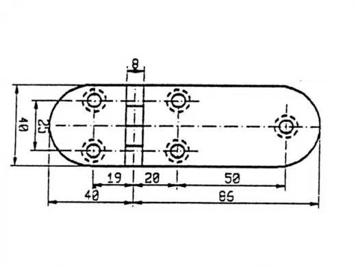 Scharnier 126x40mm 90°