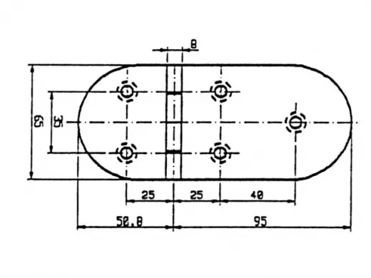 Scharnier 145.8x65mm 90°